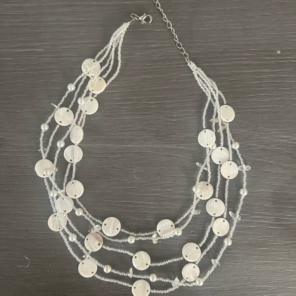 Elegant White Beaded Necklace